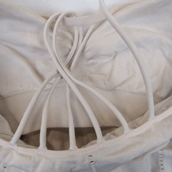 Athleta Size M Allegro Support Strappy Tank Top Women Heather Beige Racerback - Picture 4 of 7